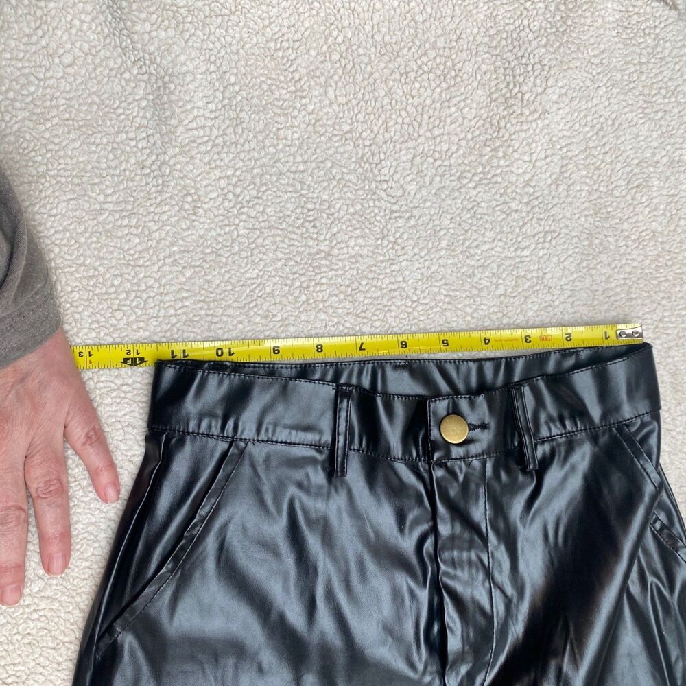 Black Vegan Leather Women’s Size 8 NEW Pleather Pants - Picture 1 of 14